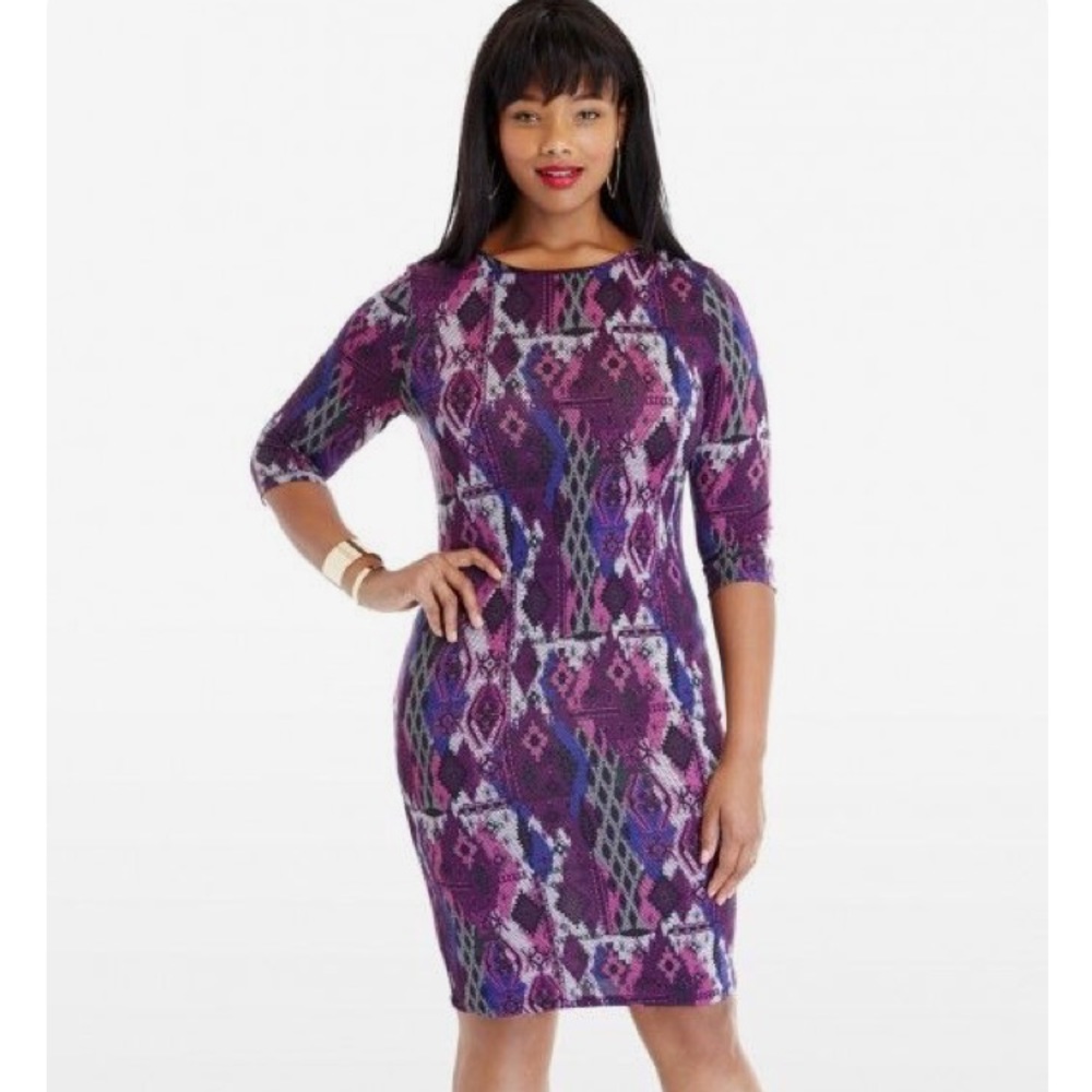 Plus size printed bodycon dress 👗